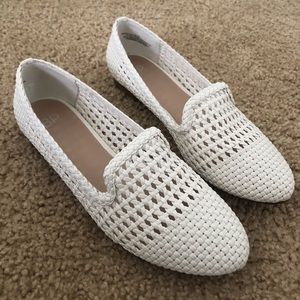 White Woven Flats Size 8.5
